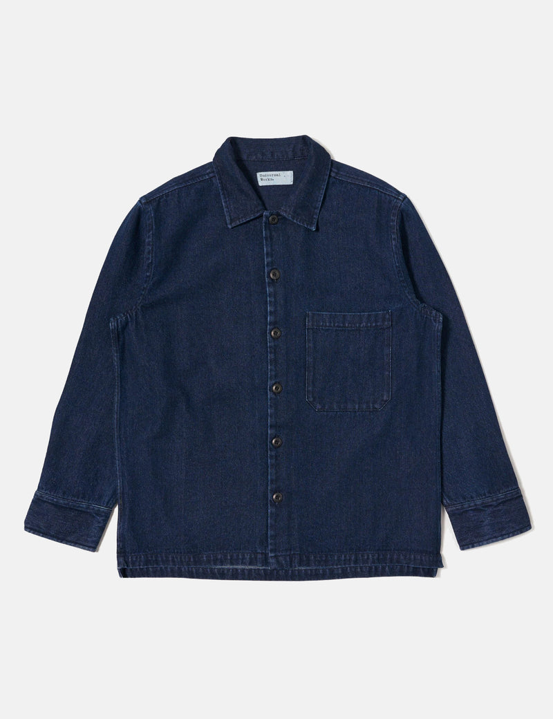 Universal Works Fatigue Shirt (Denim) - Indigo Blue