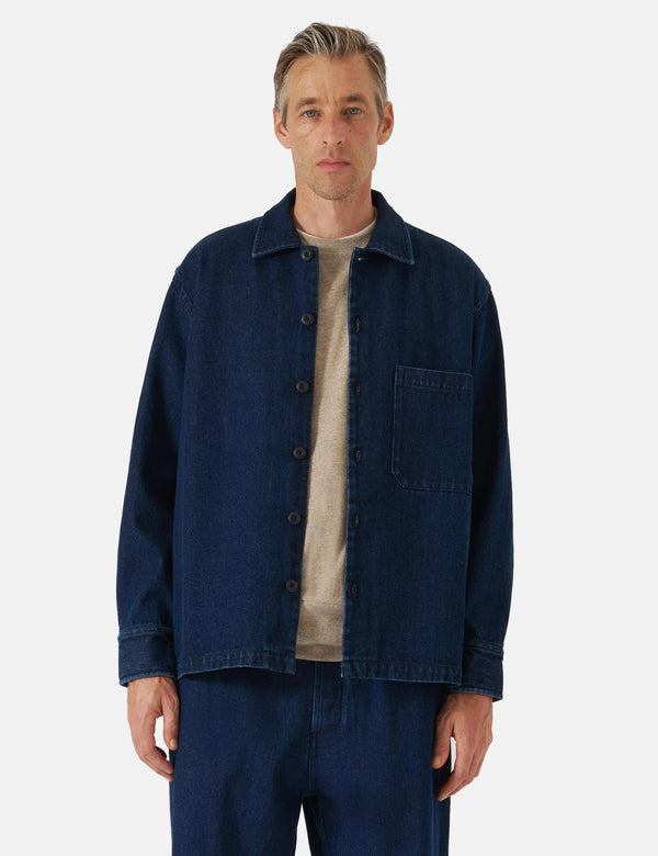 Universal Works Fatigue Shirt (Denim) - Indigo Blue