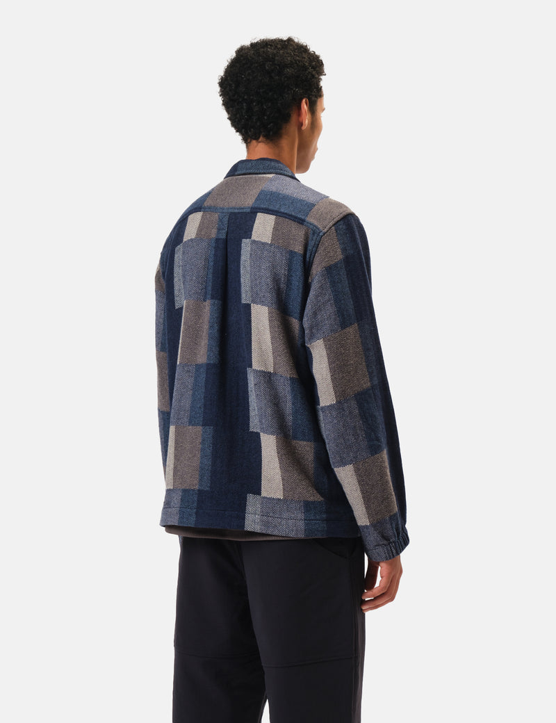 Universal Works Tech Overshirt (Japanese Patchwork) - Navy Blue