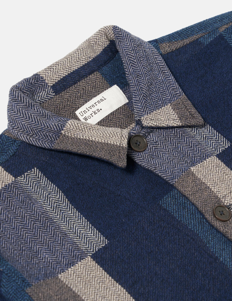 Universal Works Tech Overshirt (Japanese Patchwork) - Navy Blue