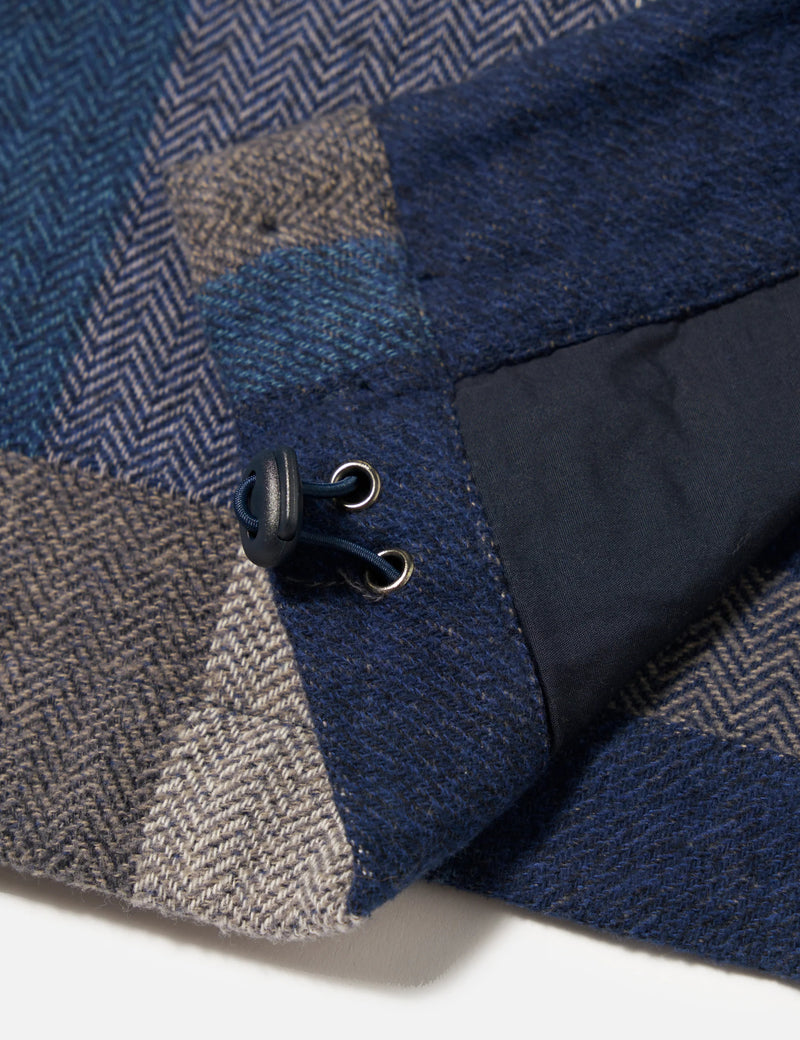Universal Works Tech Overshirt (Japanese Patchwork) - Navy Blue