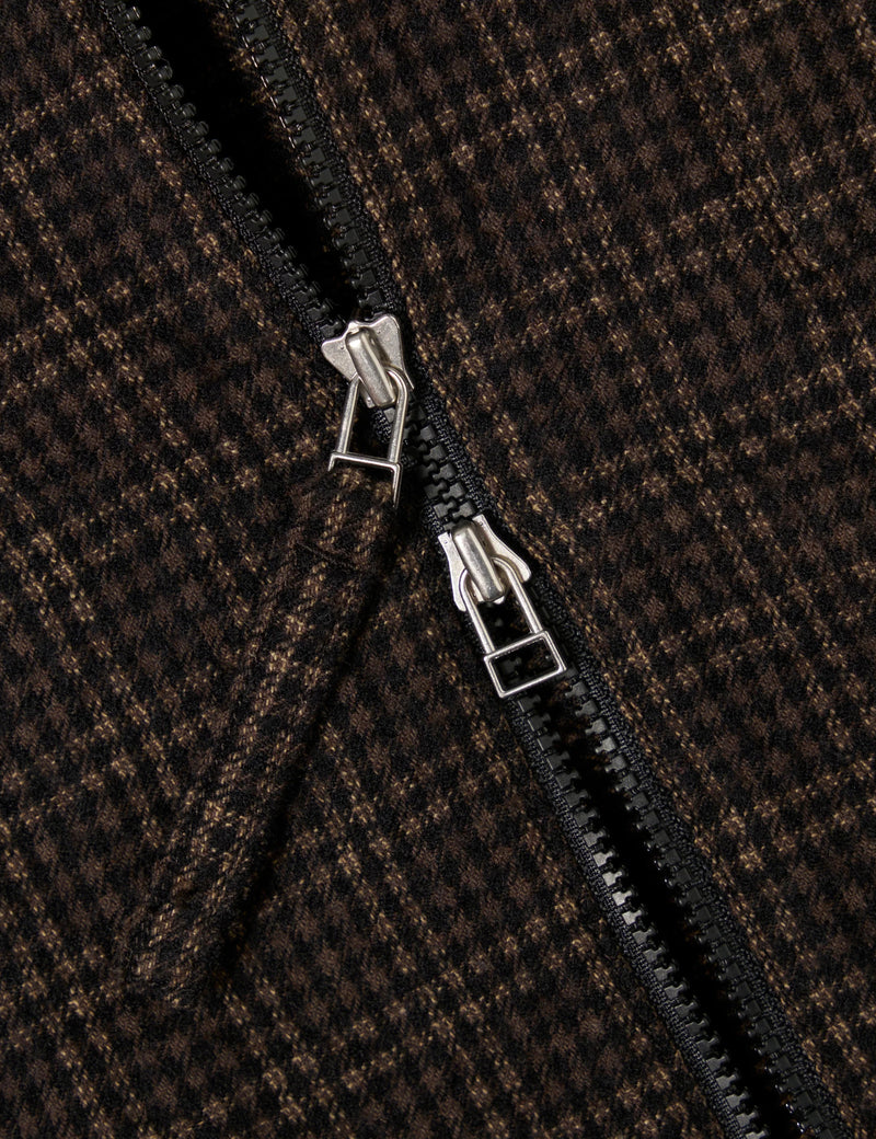 Universal Works Zip Shirt (Cedar Check) - Brown