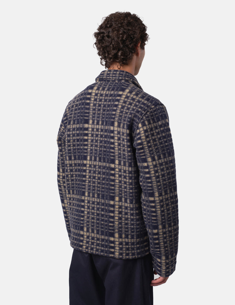 Universal Works Zip Uniform Jacket (Telepass Fleece) - Navy Blue