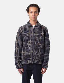 Universal Works Zip Uniform Jacket (Telepass Fleece) - Navy Blue