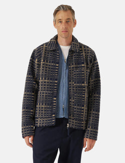 Universal Works Zip Uniform Jacket (Telepass Fleece) - Navy Blue