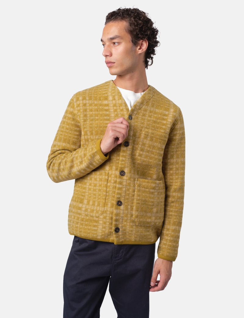 Universal Works Cardigan (Telepass Fleece) - Yellow