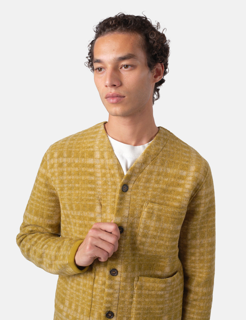Universal Works Cardigan (Telepass Fleece) - Yellow