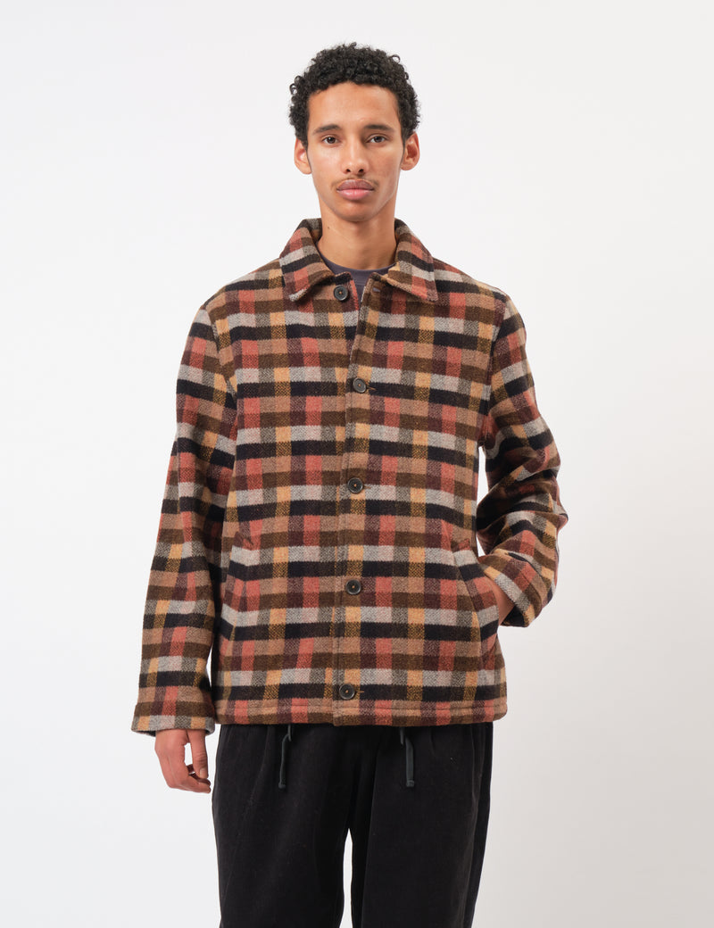 Universal Works Wayfarer Jacket (Merino Checkerboard) - Brown