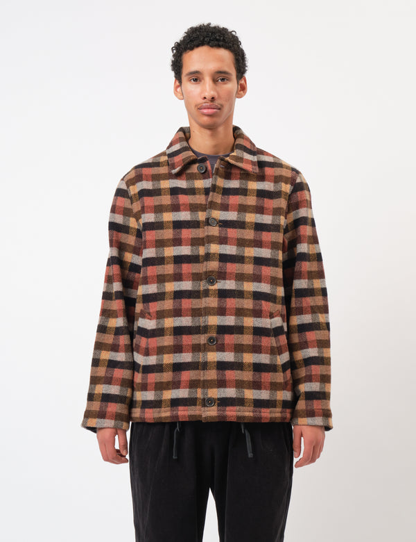 Universal Works Wayfarer Jacket (Merino Checkerboard) - Brown