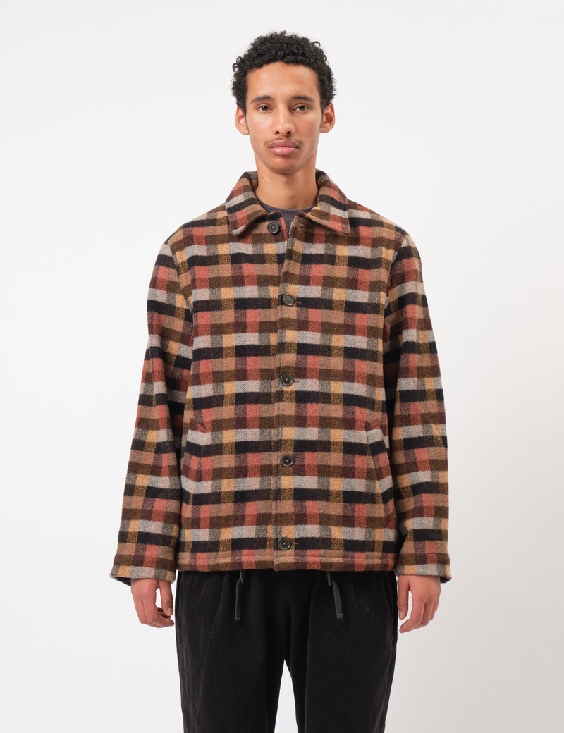 Universal Works Wayfarer Jacket (Merino Checkerboard) - Brown
