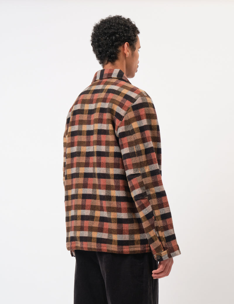 Universal Works Wayfarer Jacket (Merino Checkerboard) - Brown