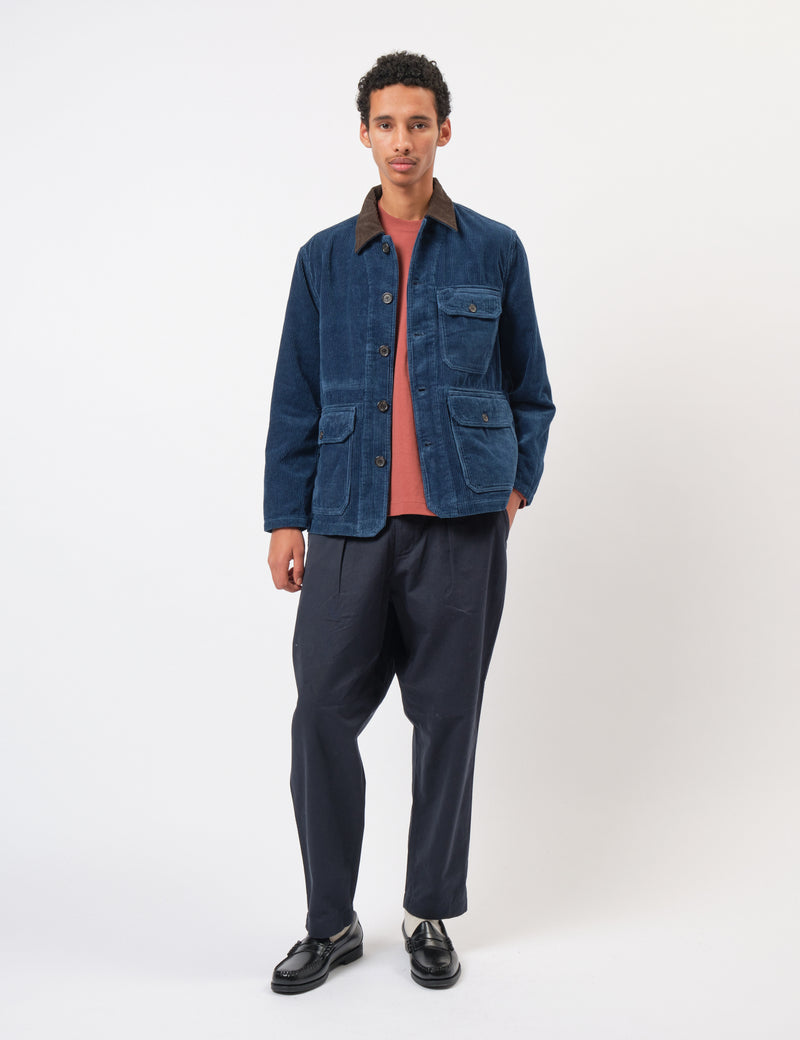 Universal Works Utility Jacket (Cord) - Indigo Blue