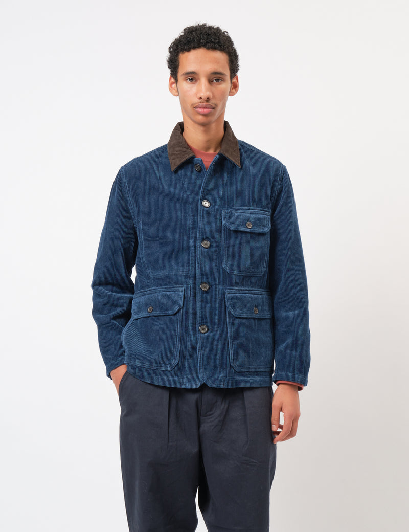 Universal Works Utility Jacket (Cord) - Indigo Blue
