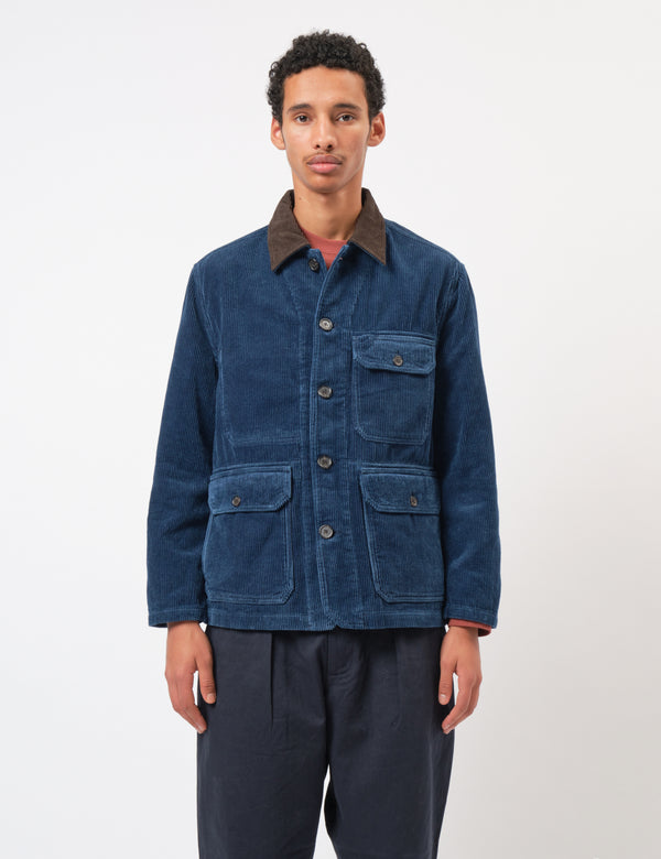 Universal Works Utility Jacket (Cord) - Indigo Blue