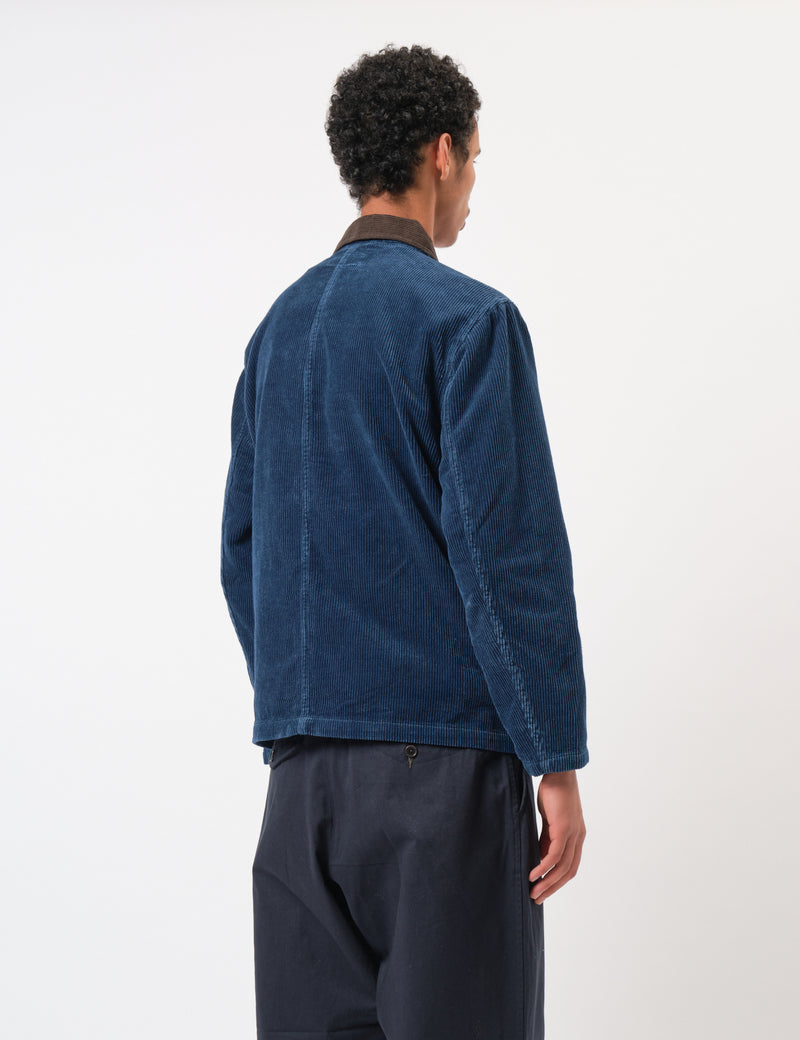 Universal Works Utility Jacket (Cord) - Indigo Blue