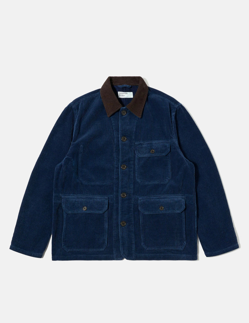 Universal Works Utility Jacket (Cord) - Indigo Blue