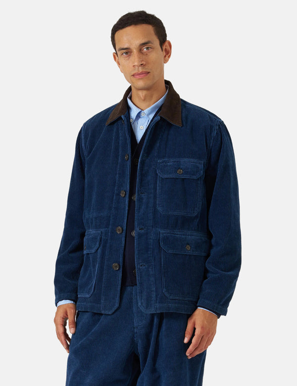 Universal Works Utility Jacket (Cord) - Indigo Blue