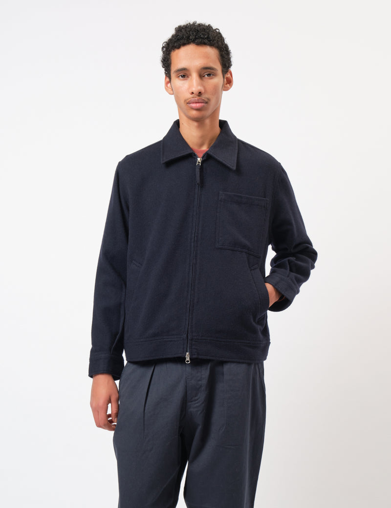 Universal Works Rose Bowl Jacket (Recycled Wool) - Dark Navy