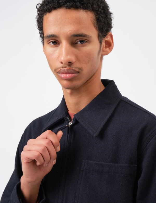 Universal Works Rose Bowl Jacket (Recycled Wool) - Dark Navy