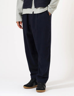 Universal Works Pleated Track Pant (Recycled Wool) - Dark Navy