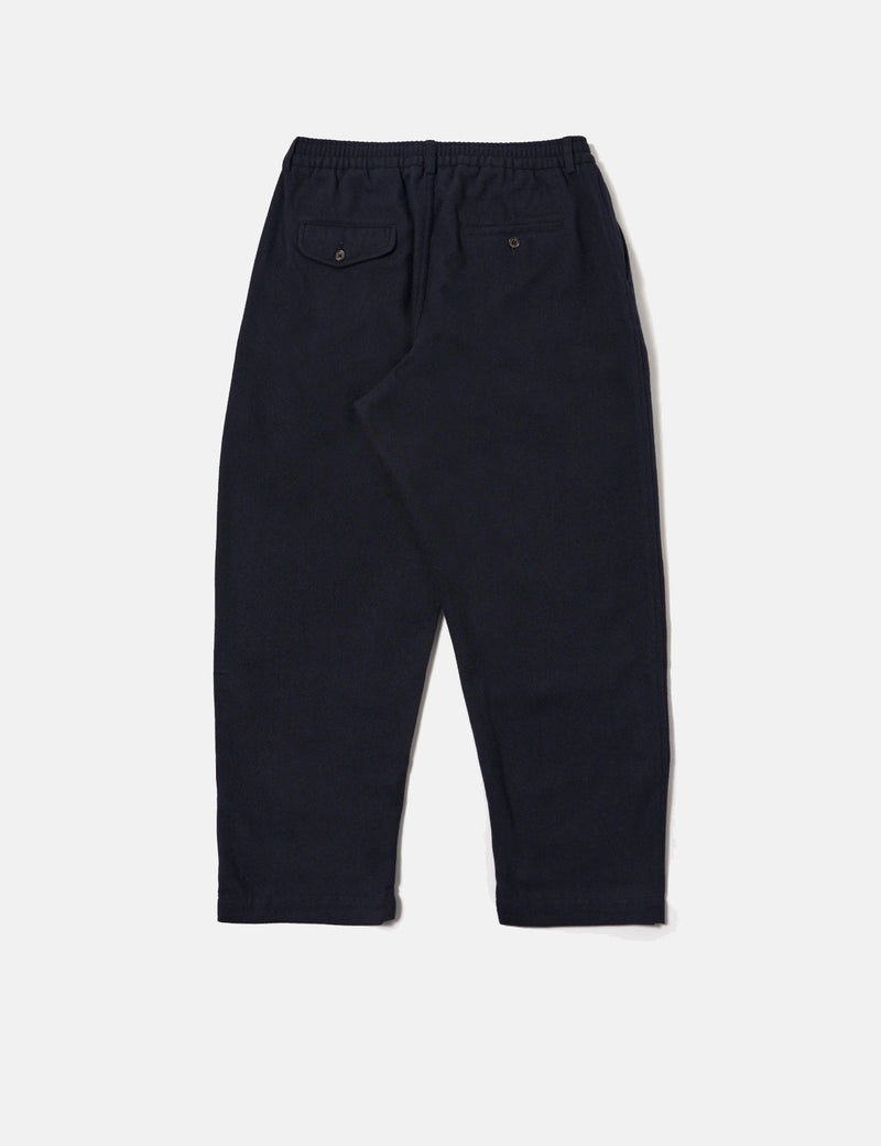 Universal Works Pleated Track Pant (Recycled Wool) - Dark Navy