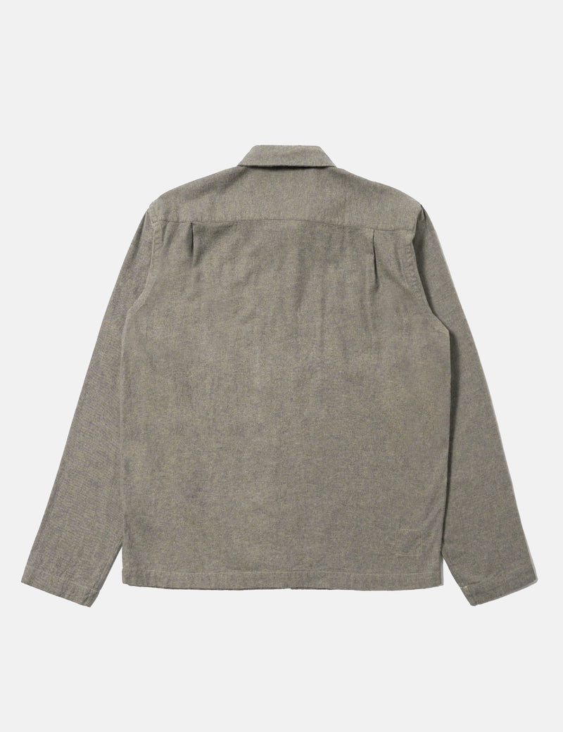 Universal Works Zip Shirt (Brushed Flannel) - Brown