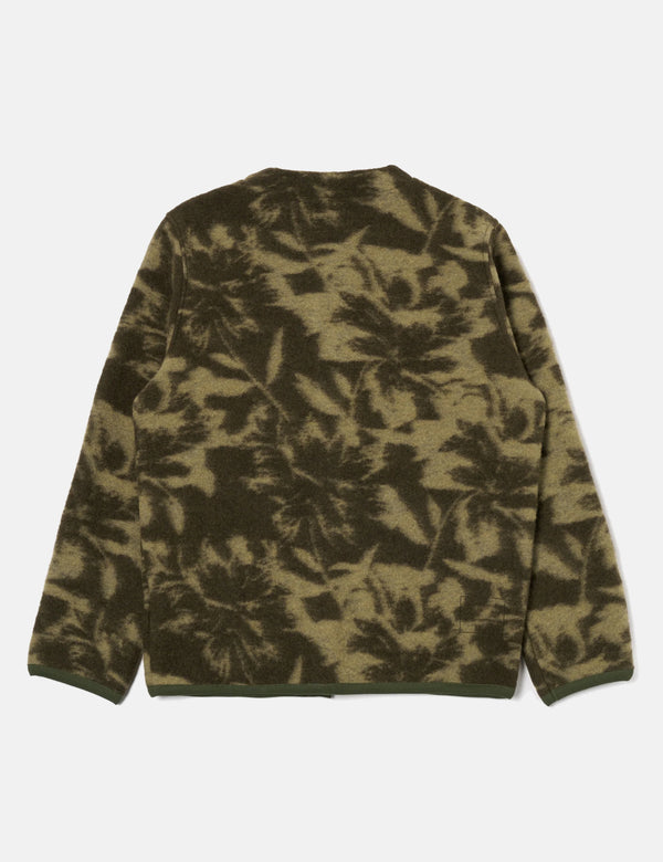Universal Works Cardigan (Studio Fleece) - Green/Pale Green