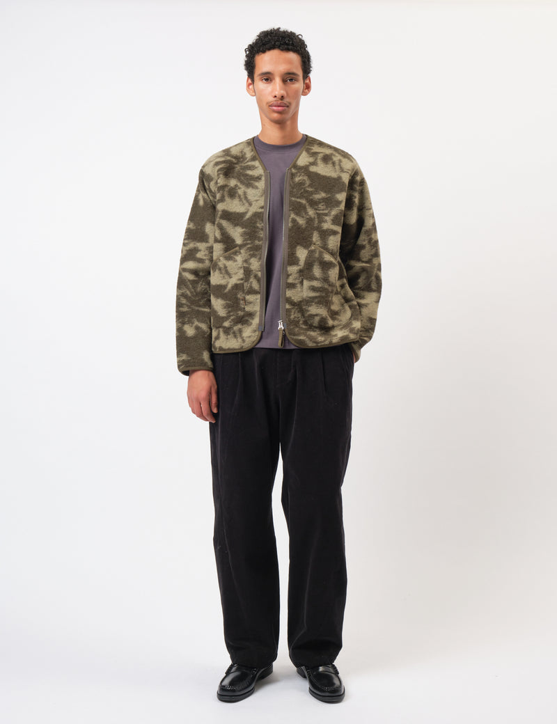 Universal Works Zip Liner Jacket (Studio Fleece) - Green/Pale Green