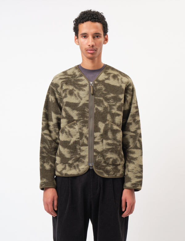 Universal Works Zip Liner Jacket (Studio Fleece) - Green/Pale Green