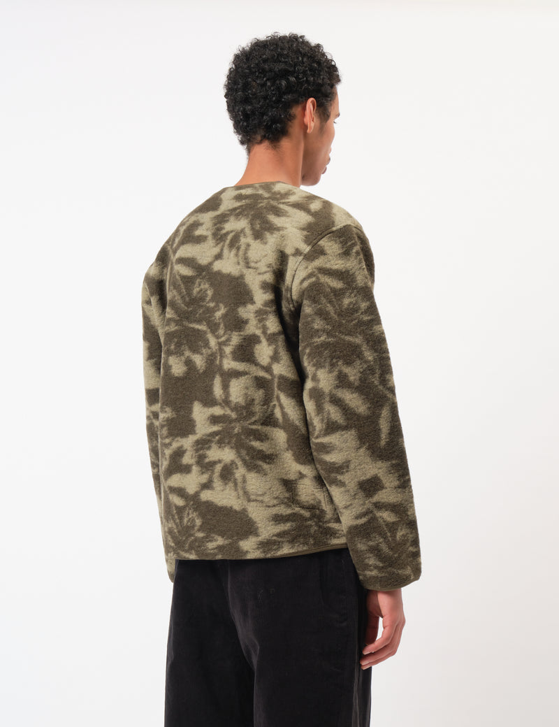 Universal Works Zip Liner Jacket (Studio Fleece) - Green/Pale Green