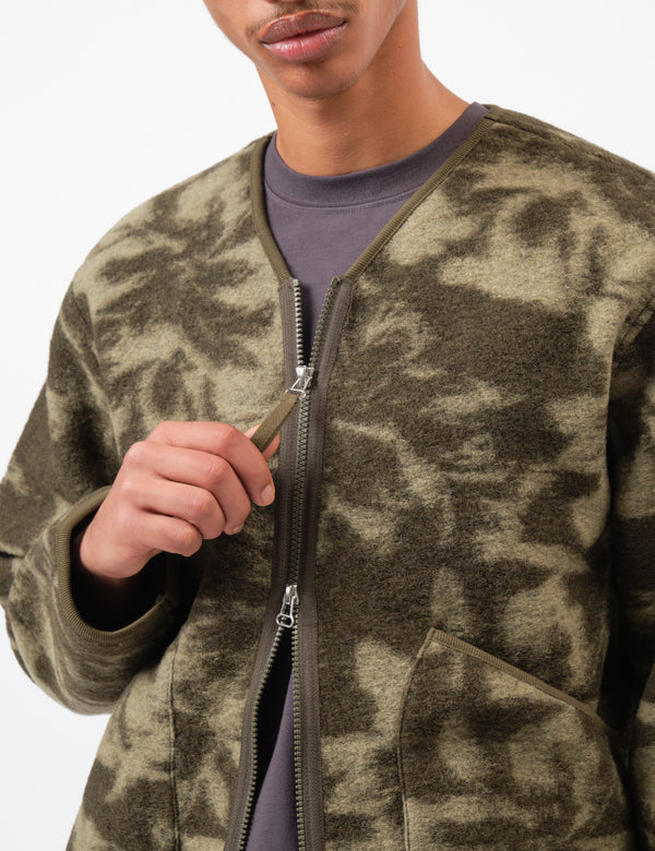 Universal Works Zip Liner Jacket (Studio Fleece) - Green/Pale Green