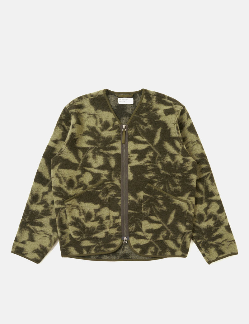 Universal Works Zip Liner Jacket (Studio Fleece) - Green/Pale Green