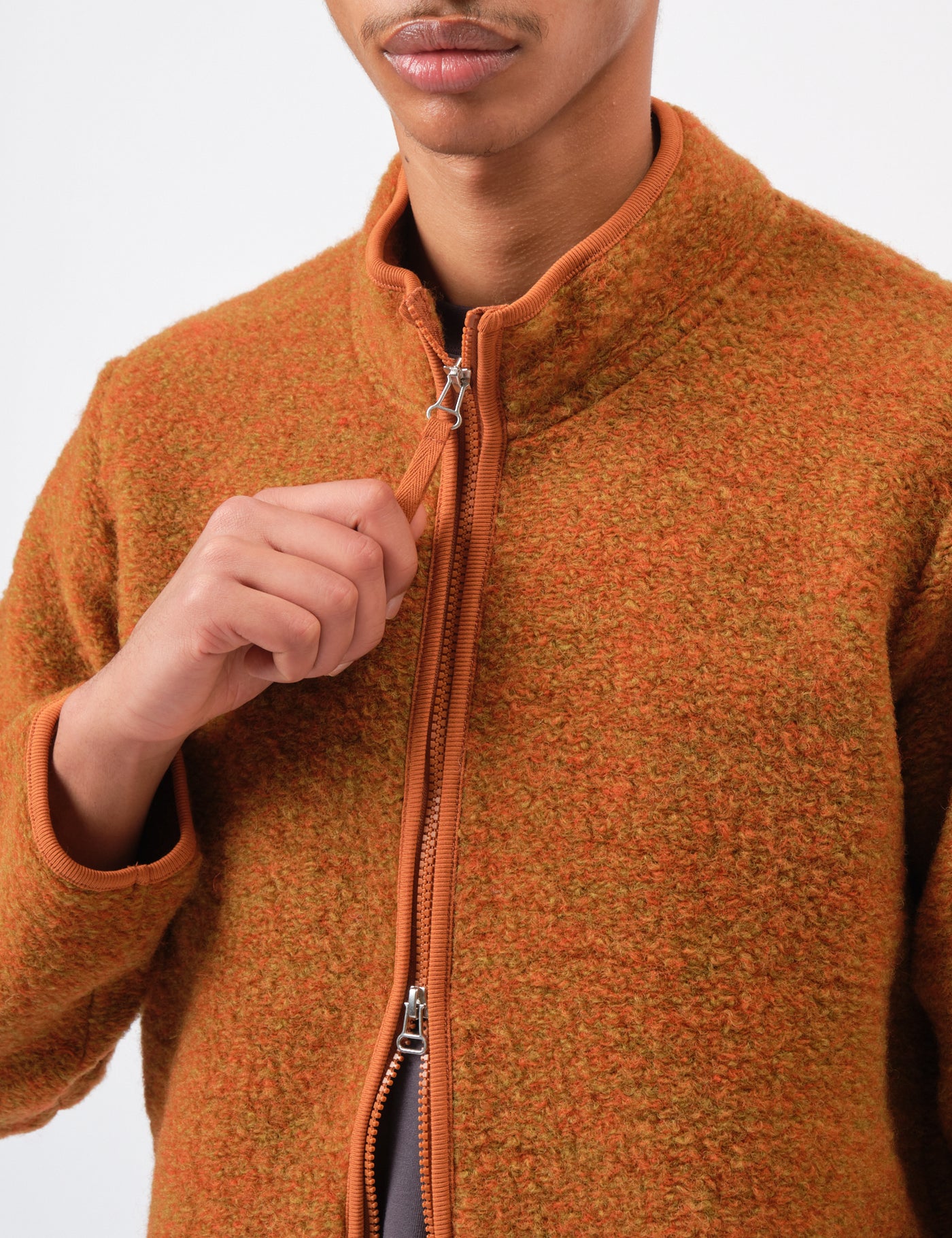 Universal Works Climbing Jacket (Six Wool) - Orange | Article.