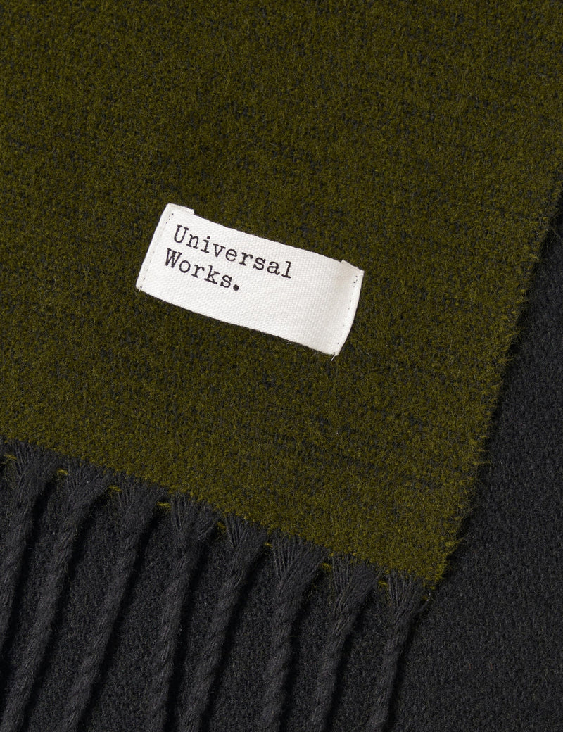 Universal Works Double Sided Scarf - Green/Black