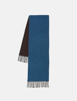 Universal Works Double Sided Scarf - Light Blue/Brown