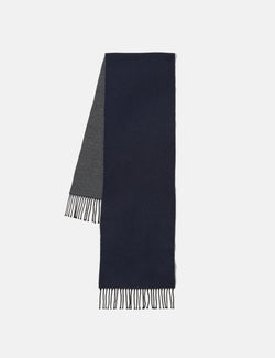 Universal Works Double Sided Scarf - Navy Blue/Mid Grey