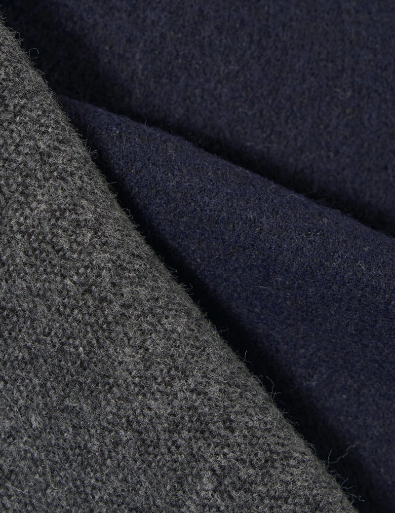 Universal Works Double Sided Scarf - Navy Blue/Mid Grey