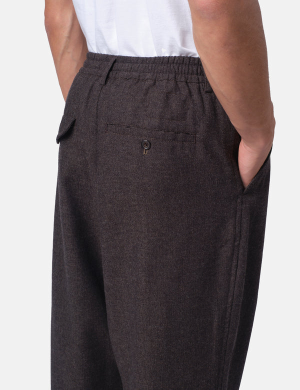 Universal Works Pleated Track Pant - Tweed Brown