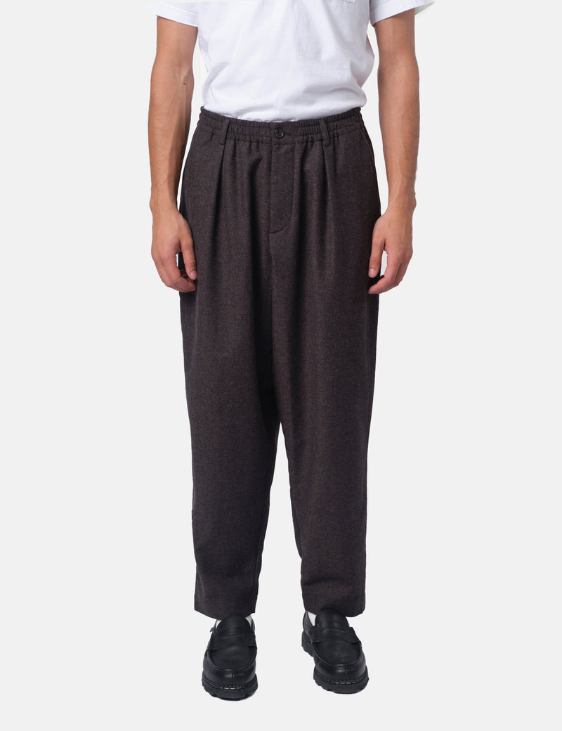 Universal Works Pleated Track Pant - Tweed Brown
