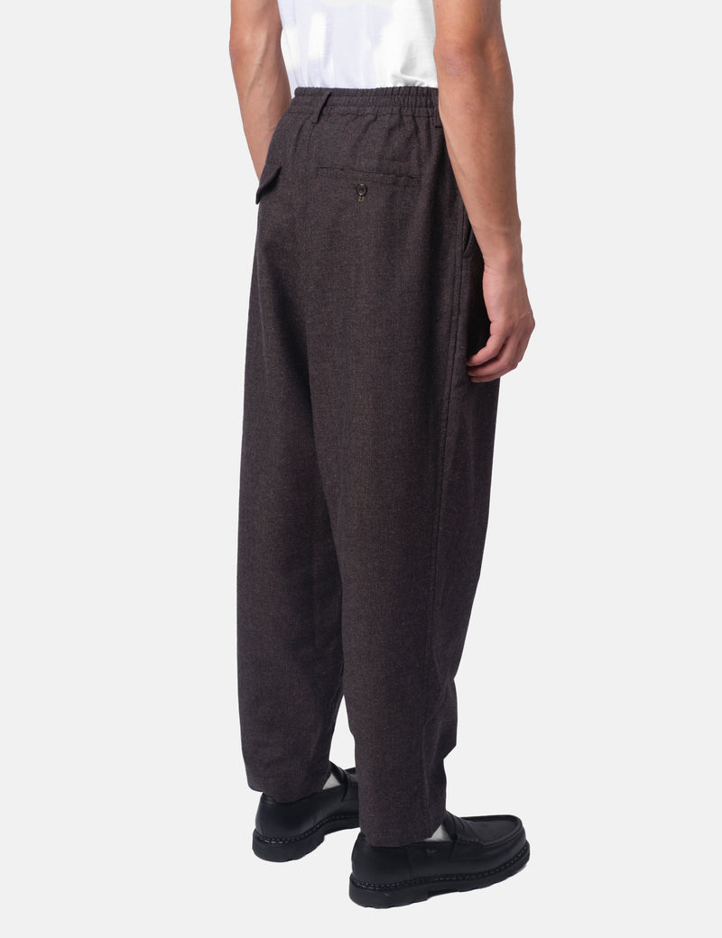 Universal Works Pleated Track Pant - Tweed Brown