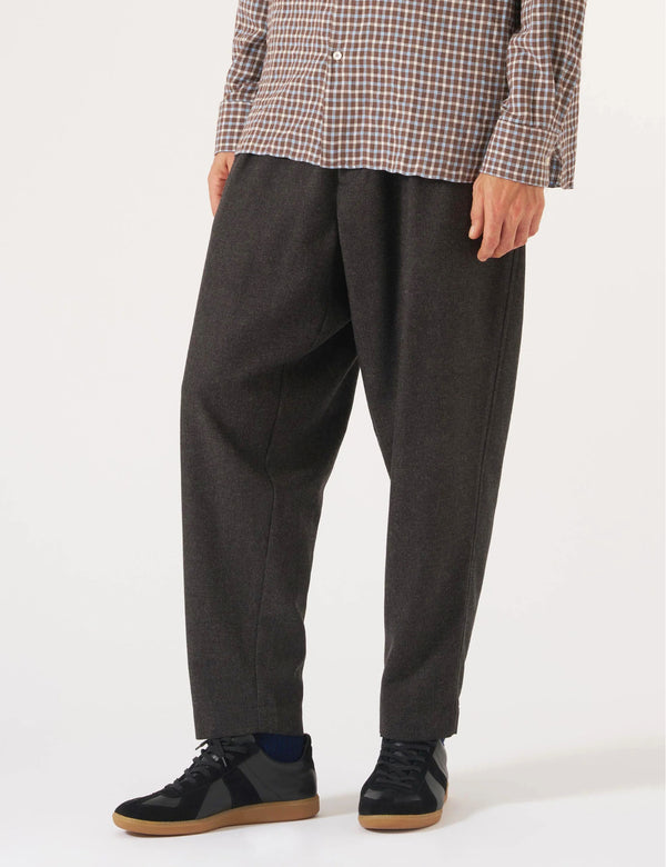 Universal Works Pleated Track Pant - Tweed Brown