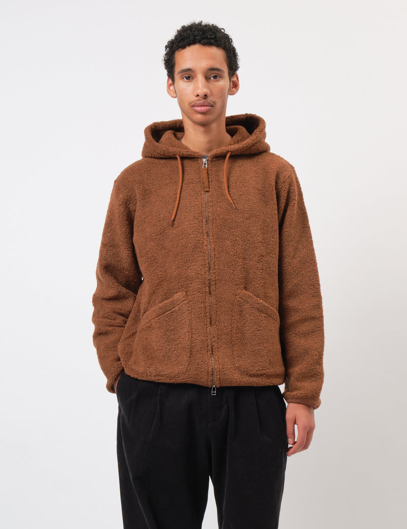 Universal Works Travel Hoodie (Alvar Fleece) - Cumin