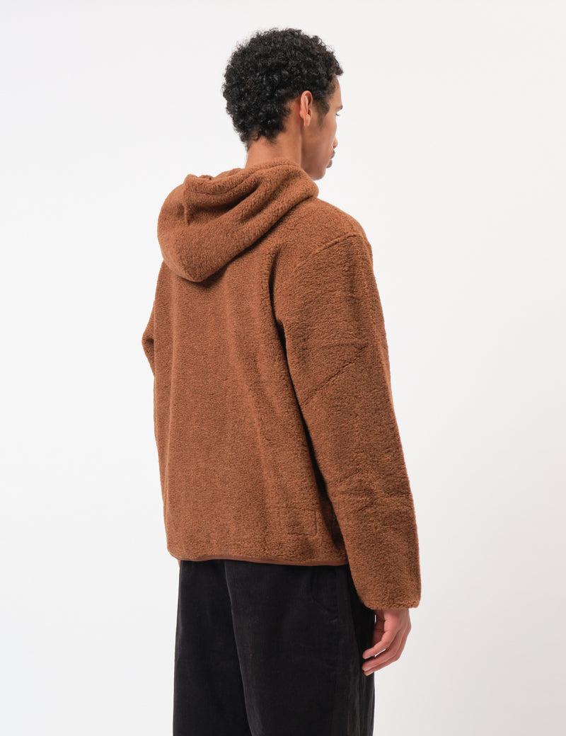 Universal Works Travel Hoodie (Alvar Fleece) - Cumin