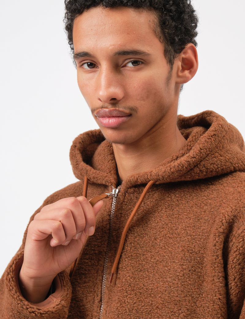 Universal Works Travel Hoodie (Alvar Fleece) - Cumin