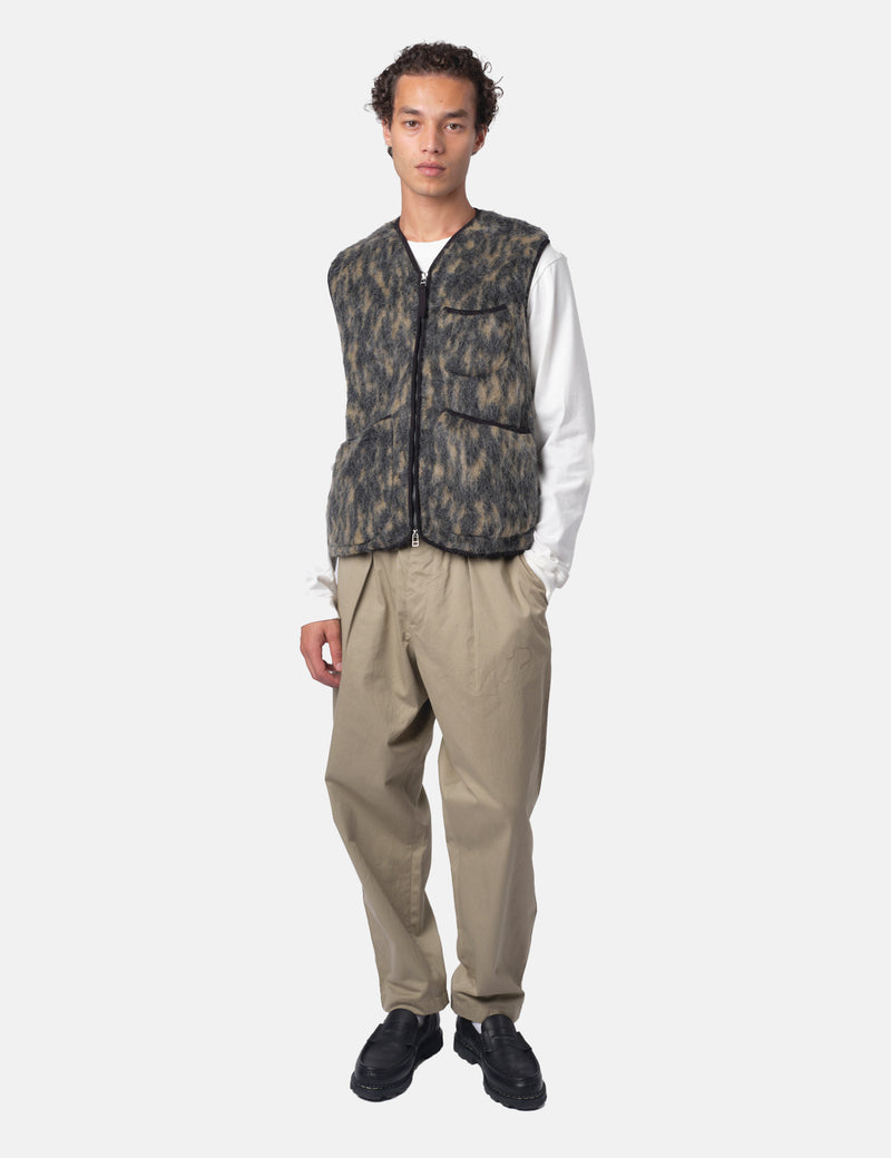 Universal Works Zip Gilet (Dolce Fleece) - Charcoal