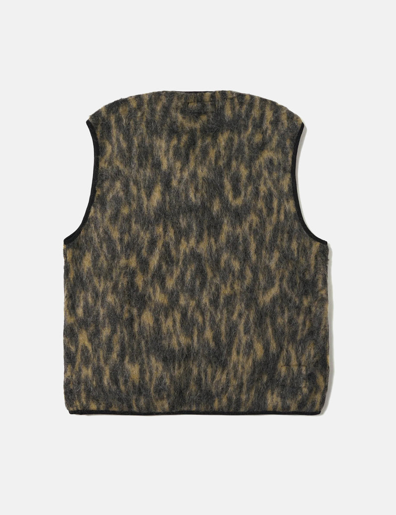 Universal Works Zip Gilet (Dolce Fleece) - Charcoal