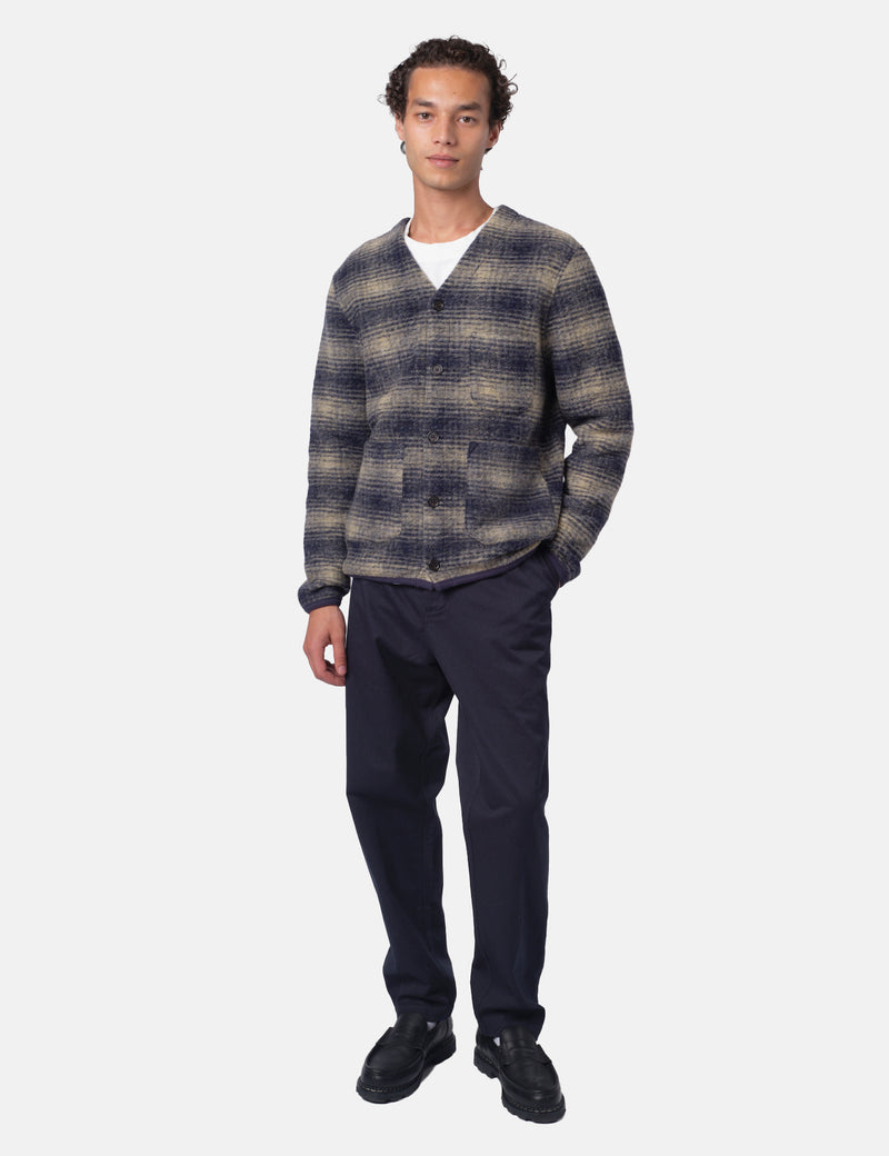 Universal Works Cardigan (Uist Fleece) - Navy Blue