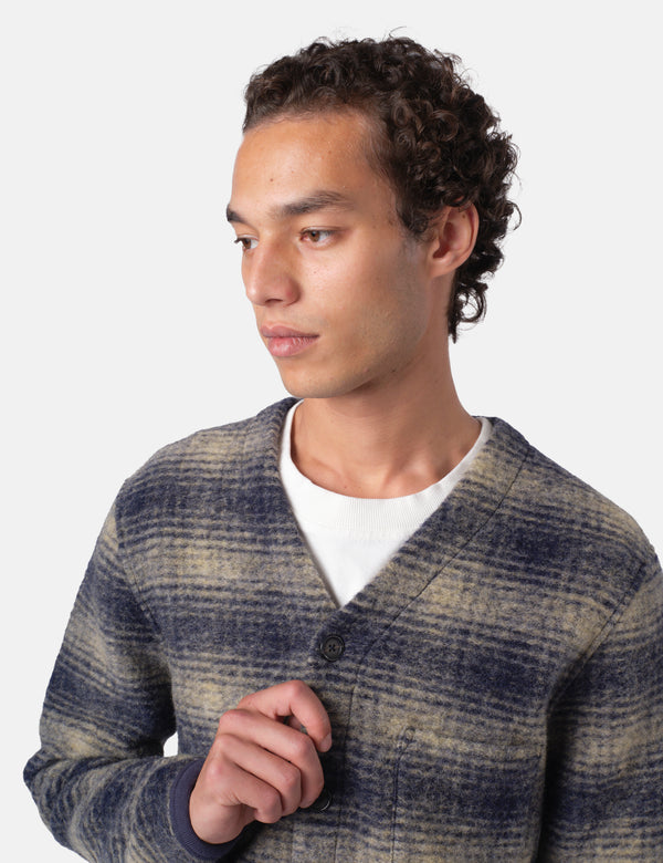 Universal Works Cardigan (Uist Fleece) - Navy Blue