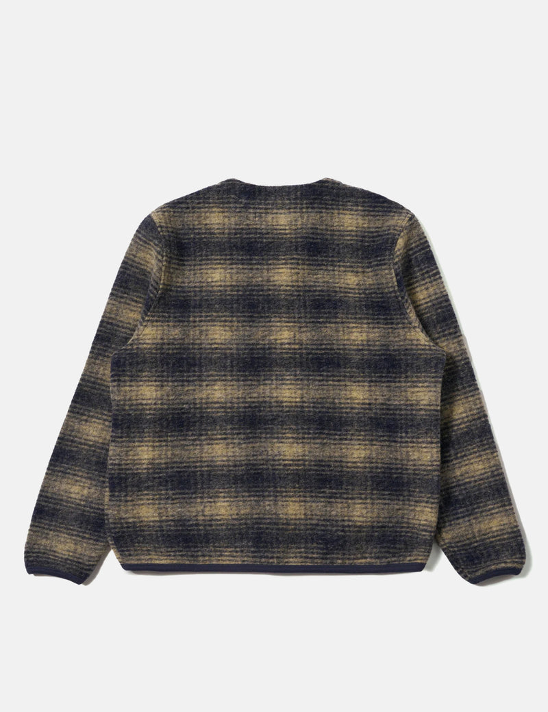 Universal Works Cardigan (Uist Fleece) - Navy Blue