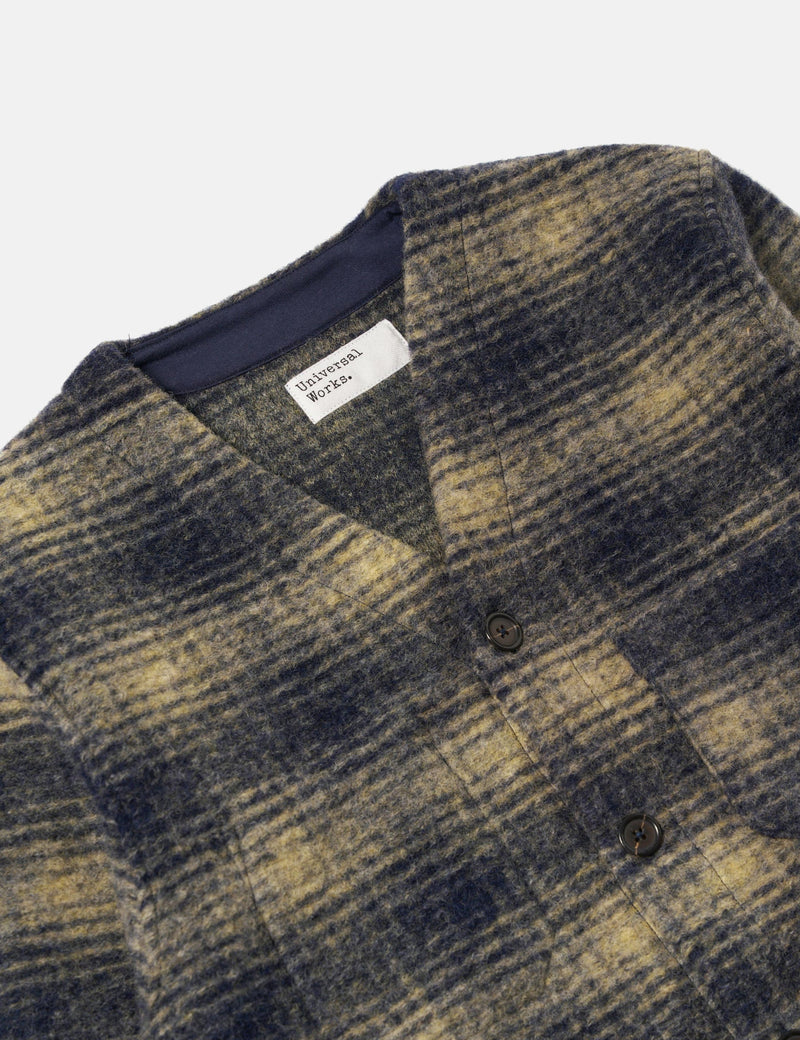 Universal Works Cardigan (Uist Fleece) - Navy Blue